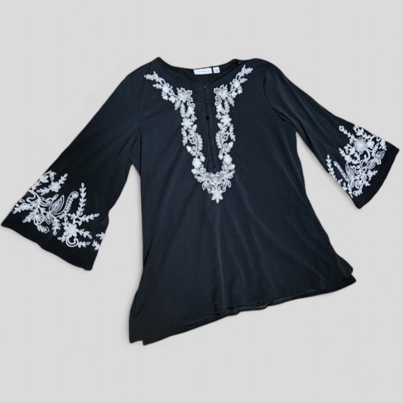 Susan Graver | Women's Embroidered Top - Picture 8 of 11